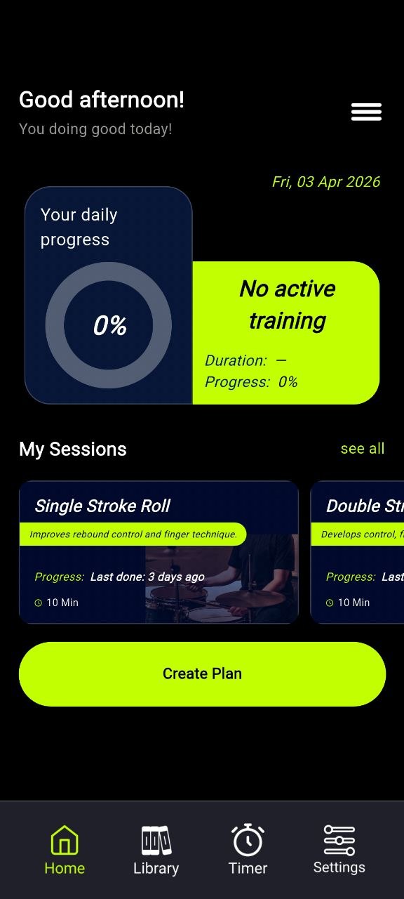 Gorilla Practice Journal home screen